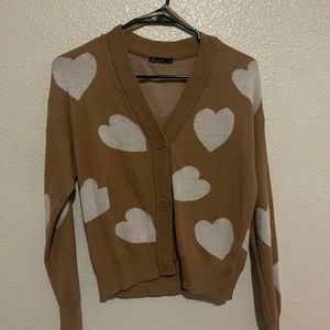 super cute heart cardigan size S